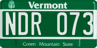 VT license plate NDR073