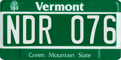 VT license plate NDR076