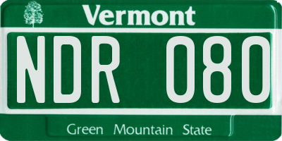 VT license plate NDR080