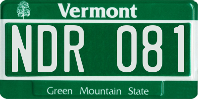 VT license plate NDR081