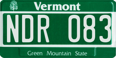 VT license plate NDR083