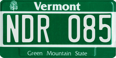VT license plate NDR085