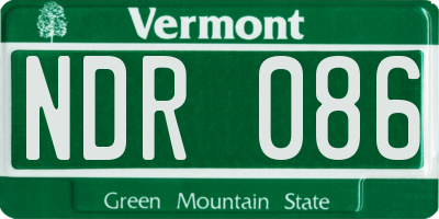 VT license plate NDR086