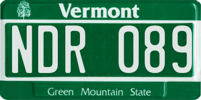 VT license plate NDR089