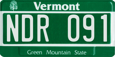 VT license plate NDR091