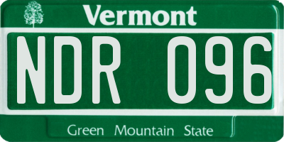 VT license plate NDR096