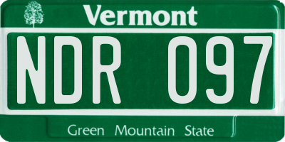 VT license plate NDR097