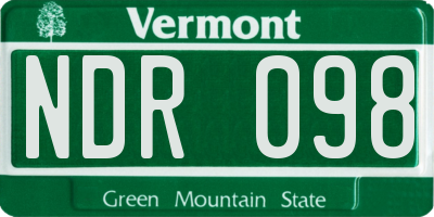 VT license plate NDR098