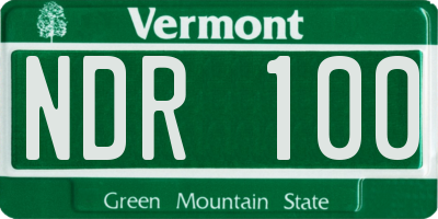 VT license plate NDR100