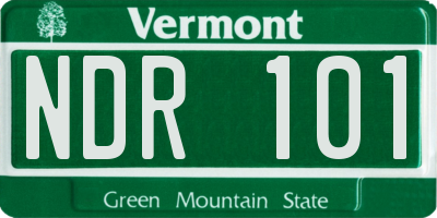VT license plate NDR101