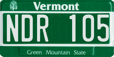 VT license plate NDR105