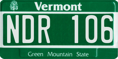 VT license plate NDR106