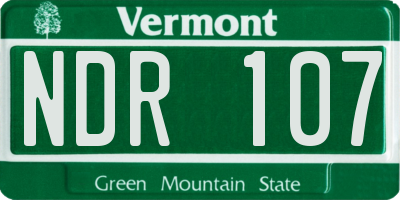 VT license plate NDR107