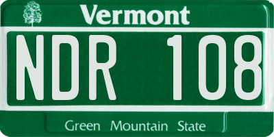 VT license plate NDR108