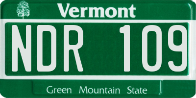 VT license plate NDR109