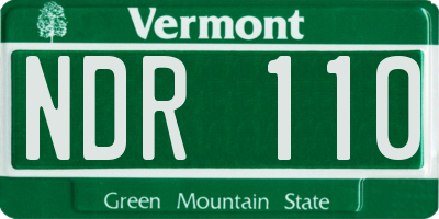 VT license plate NDR110