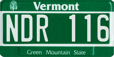 VT license plate NDR116