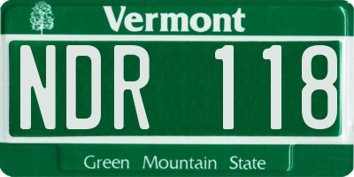 VT license plate NDR118