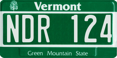 VT license plate NDR124