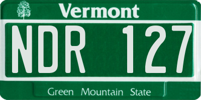 VT license plate NDR127