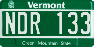 VT license plate NDR133