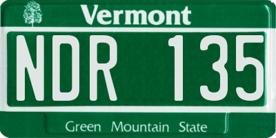 VT license plate NDR135