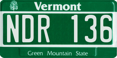 VT license plate NDR136