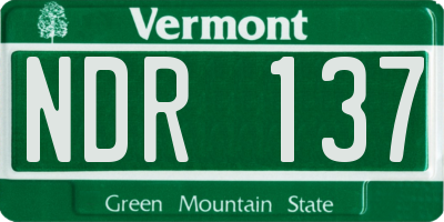 VT license plate NDR137