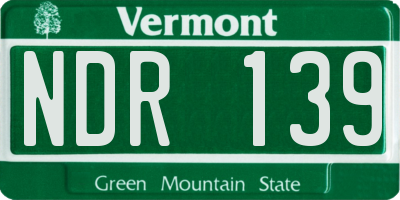 VT license plate NDR139