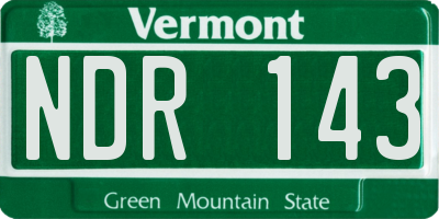 VT license plate NDR143