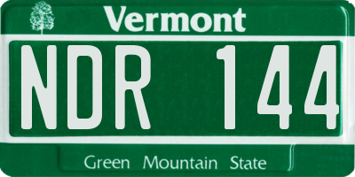 VT license plate NDR144