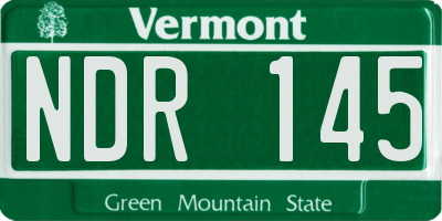 VT license plate NDR145