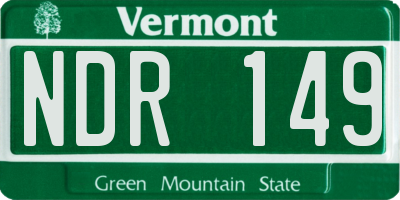 VT license plate NDR149