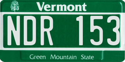 VT license plate NDR153