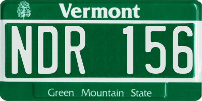 VT license plate NDR156
