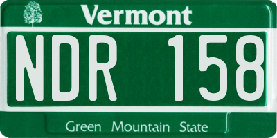 VT license plate NDR158