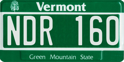 VT license plate NDR160