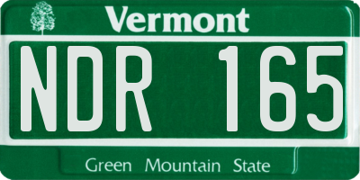 VT license plate NDR165