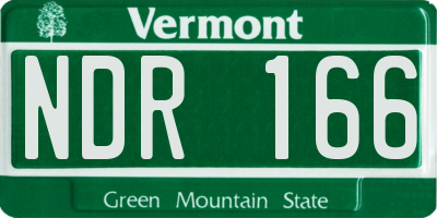 VT license plate NDR166