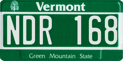 VT license plate NDR168