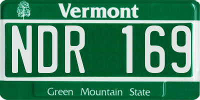 VT license plate NDR169