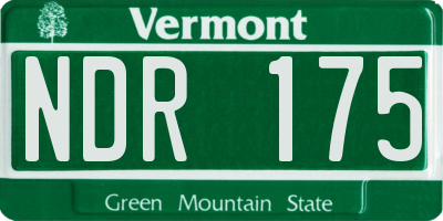VT license plate NDR175