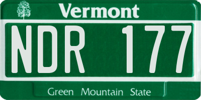 VT license plate NDR177