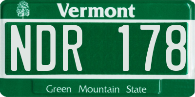 VT license plate NDR178