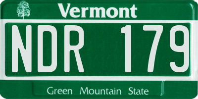 VT license plate NDR179