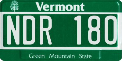 VT license plate NDR180
