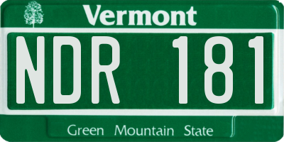 VT license plate NDR181