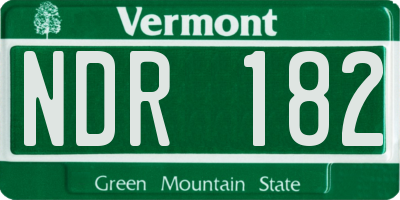 VT license plate NDR182