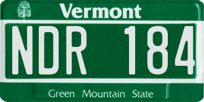 VT license plate NDR184