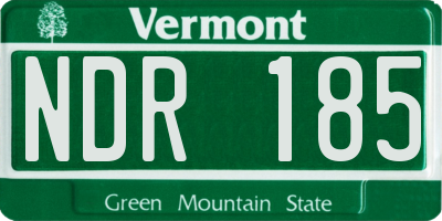 VT license plate NDR185